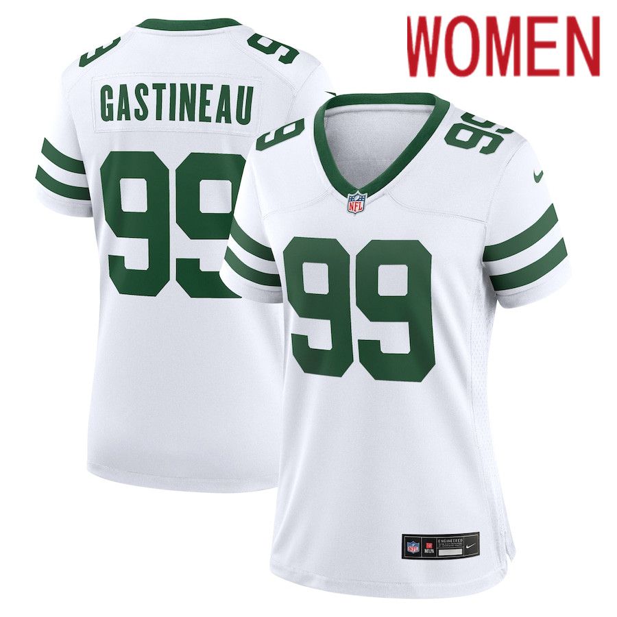 Women New York Jets 99 Mark Gastineau Nike White Legacy Retired Player Game NFL Jersey